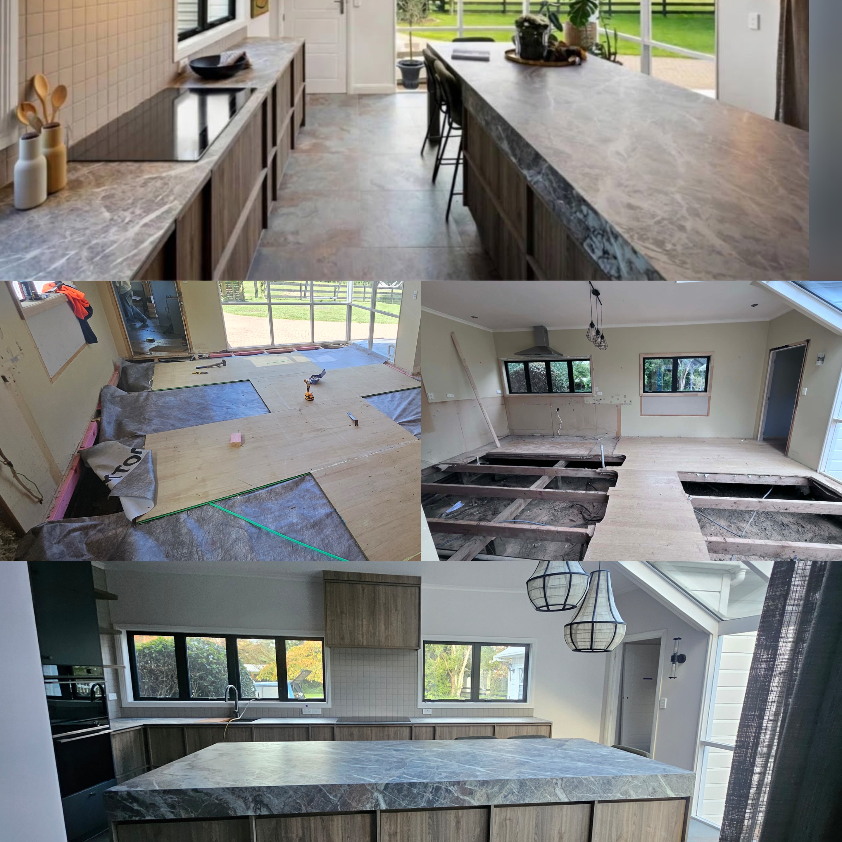Open-plan kitchen and living space